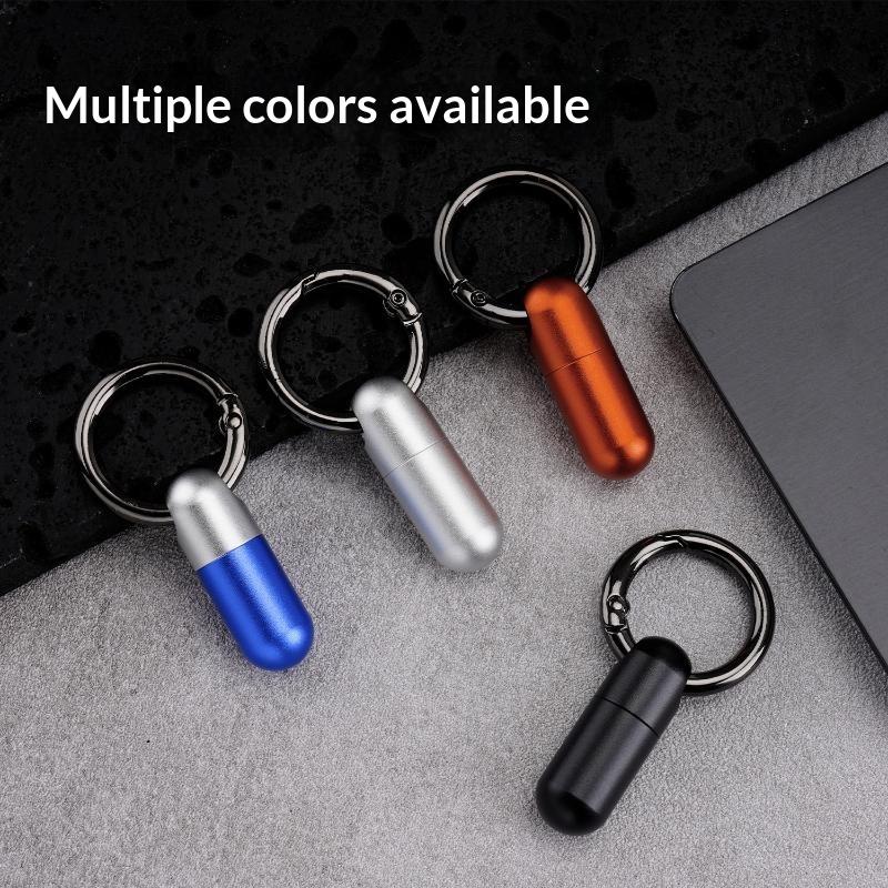 Edc Pill Carry - 新製品 アルミ合金製 防水 密閉 ピルボックス キーホルダー