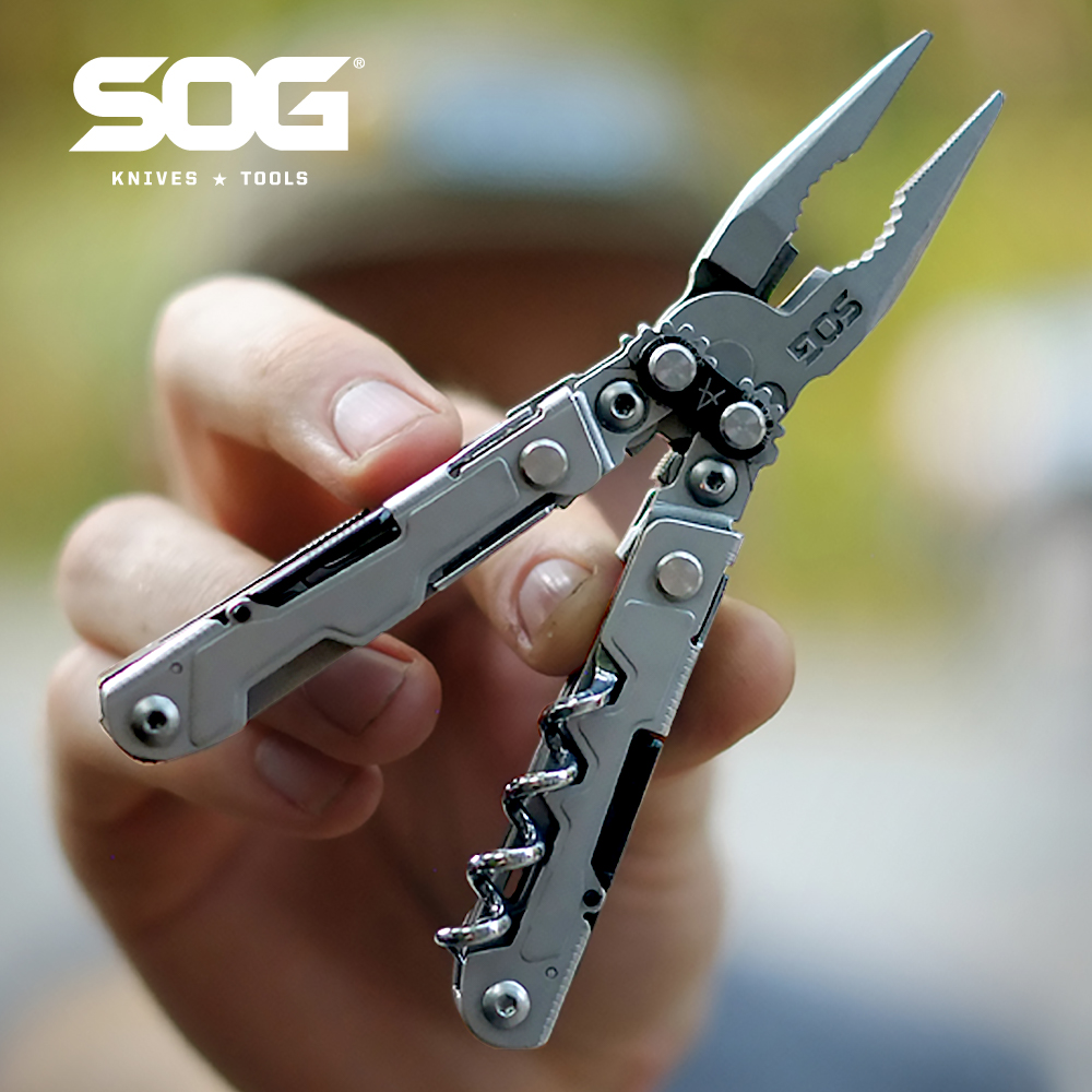 Edc Car Carry - SOG 19 in 1 パワーリットルミニマルチツールプライヤー 5インチステンレス鋼製折りたたみ式EDCポケットナイフ