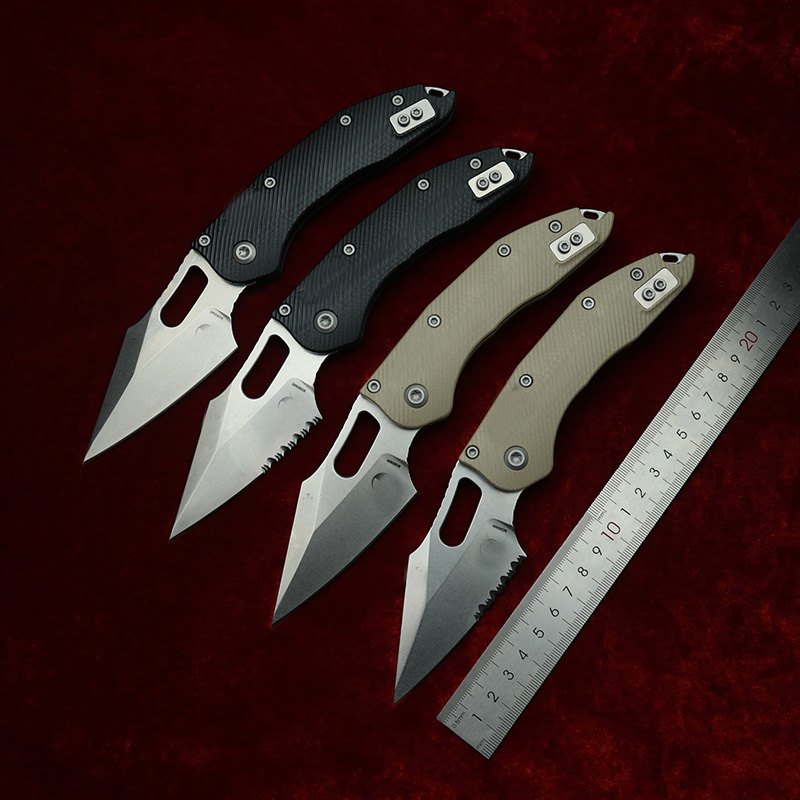 Edc Carry Pocket Knife - LEMIFSHE マニュアルステッチテクスチャード G10 ハンドルディープキャリークリップマーク M390MK ブレード狩猟魚