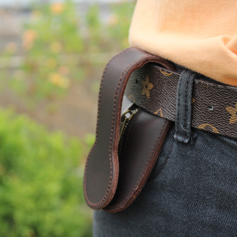 Edc Concealed Carry - Gemuine レザーウエストバンドゼロ財布ウルフプルーフボストンレザークラッパーコインポーチ EDC サバイバルツール小銭入れ