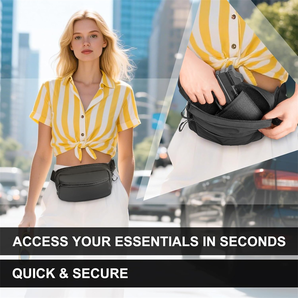 隠しキャリーガンバッグ ピストルハンドガン ウエストホルダー - Edc Concealed Carry Fanny Pack のレビューと価格