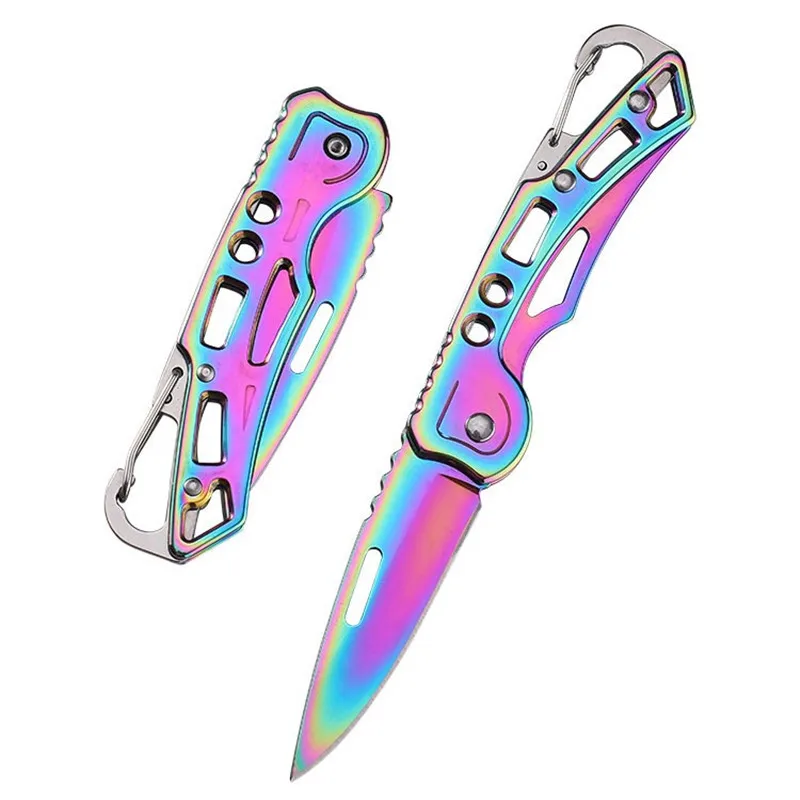 ステンレス鋼抗ボディ屋外キャンプ折りたたみナイフキャリングナ - Edc Carry Pocket Knife のレビューと価格