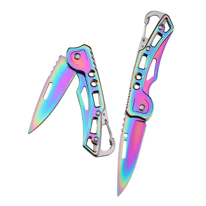 ステンレス鋼抗ボディ屋外キャンプ折りたたみナイフキャリングナ - Edc Carry Pocket Knife のレビューと価格