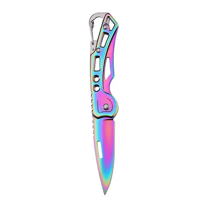 ステンレス鋼抗ボディ屋外キャンプ折りたたみナイフキャリングナ - Edc Carry Pocket Knife のレビューと価格
