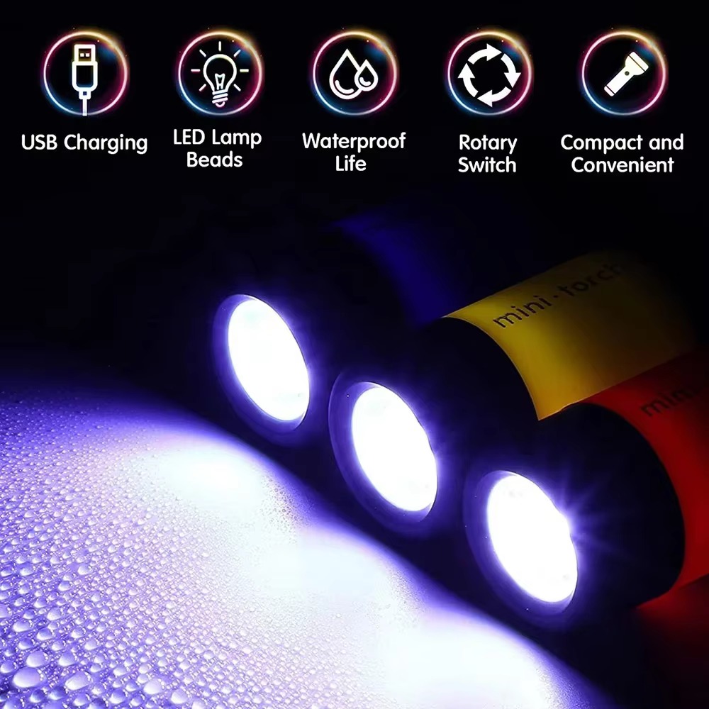 ミニ懐中電灯キーホルダー USB 充電式ポケット LED ト - Edc Car Carry のレビューと価格