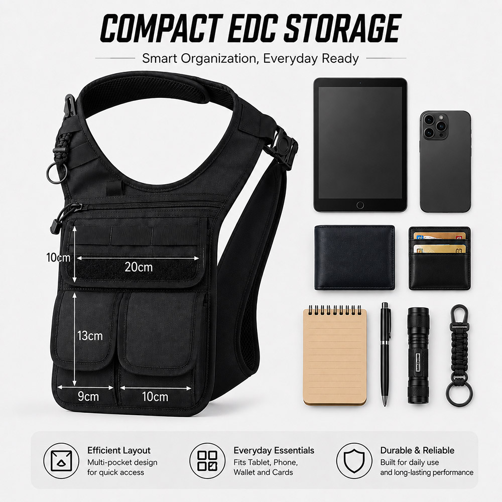 戦術的な隠しアンダーアームツールバッグ MOLLEマルチポケ - Edc Concealed Carry のレビューと価格