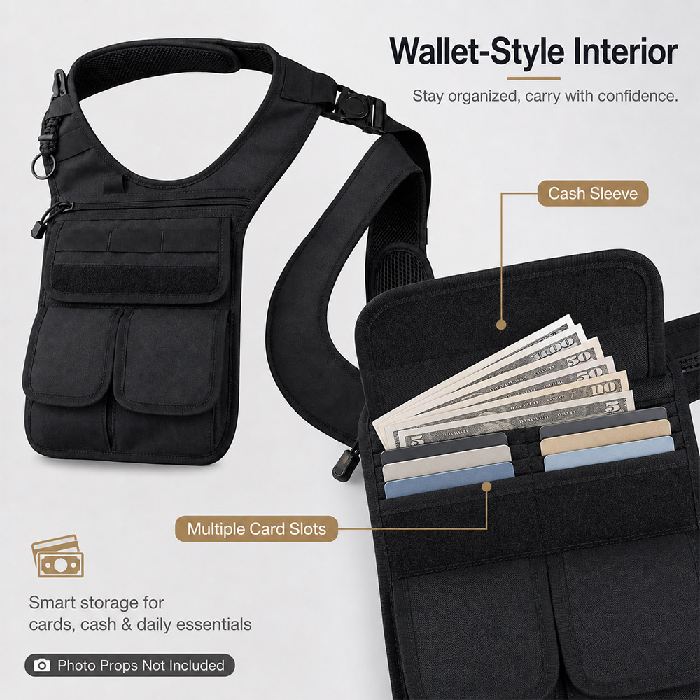 戦術的な隠しアンダーアームツールバッグ MOLLEマルチポケ - Edc Concealed Carry のレビューと価格