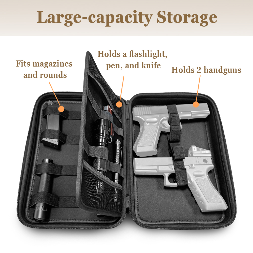 戦術的なピストルガンケースデュアルガン収納バッグ隠しキャリー - Edc Carry Bag For Pistol のレビューと価格