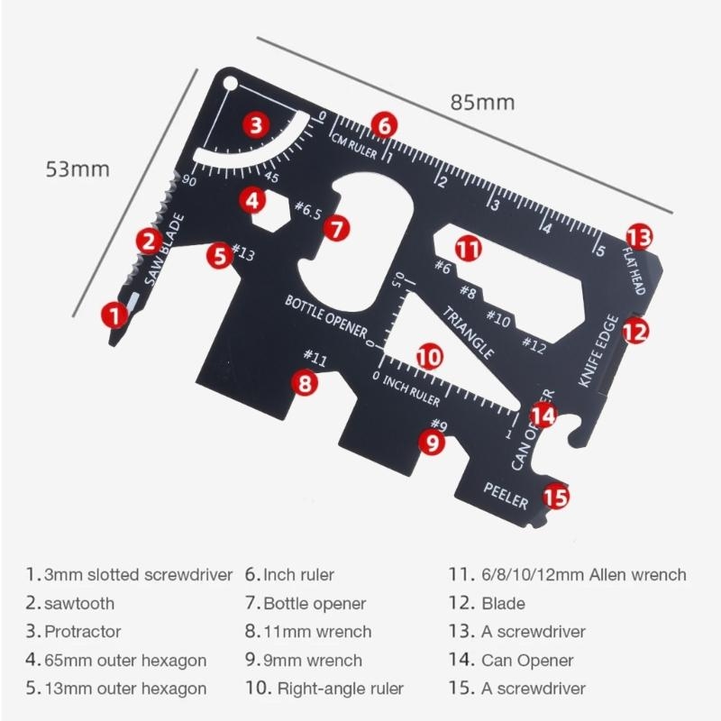 15 in 1 ステンレススチール マルチツール カード ク - Multitool Credit Card のレビューと価格